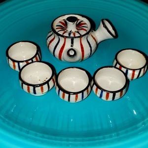 TEA SET-Childs Mini 7-Pc Hand Crafted Southwestern Pottery Tea Set-Unique